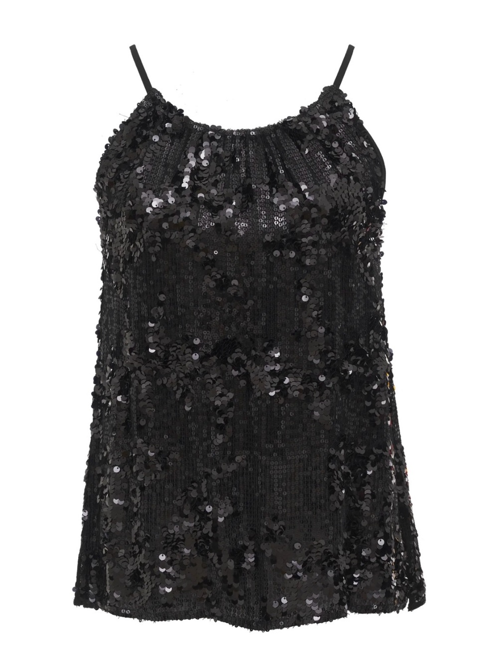 NWT GOLD HAWK Lexi Sequin Halter Top Black SZ-M